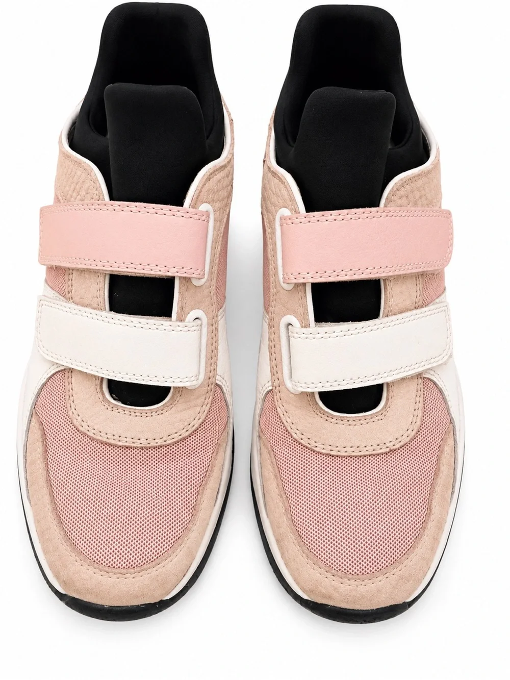 Michael Kors Keely Training Sneakers Pink and Cream Wedge Velcro